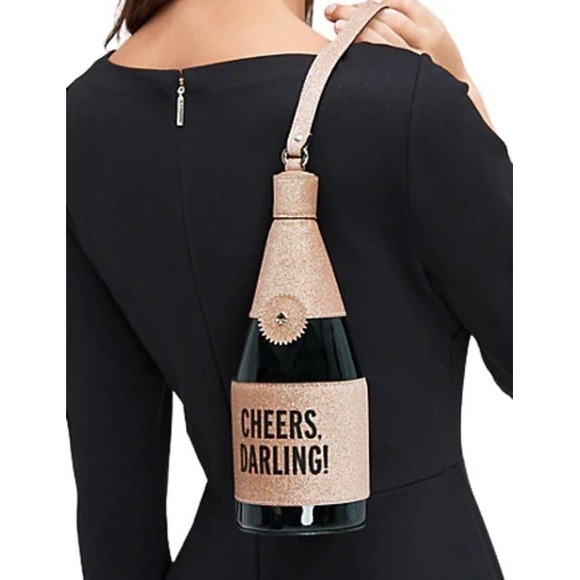 kate spade Handbags - Kate Spade Champagne Bottle Wristlet Women OS Rose Gold Excellent Cheers Darling